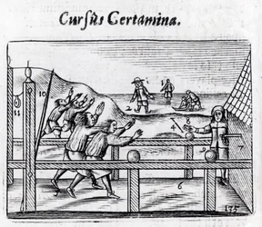 Jungenrennen aus Orbis Sensualium Pictus, 1658